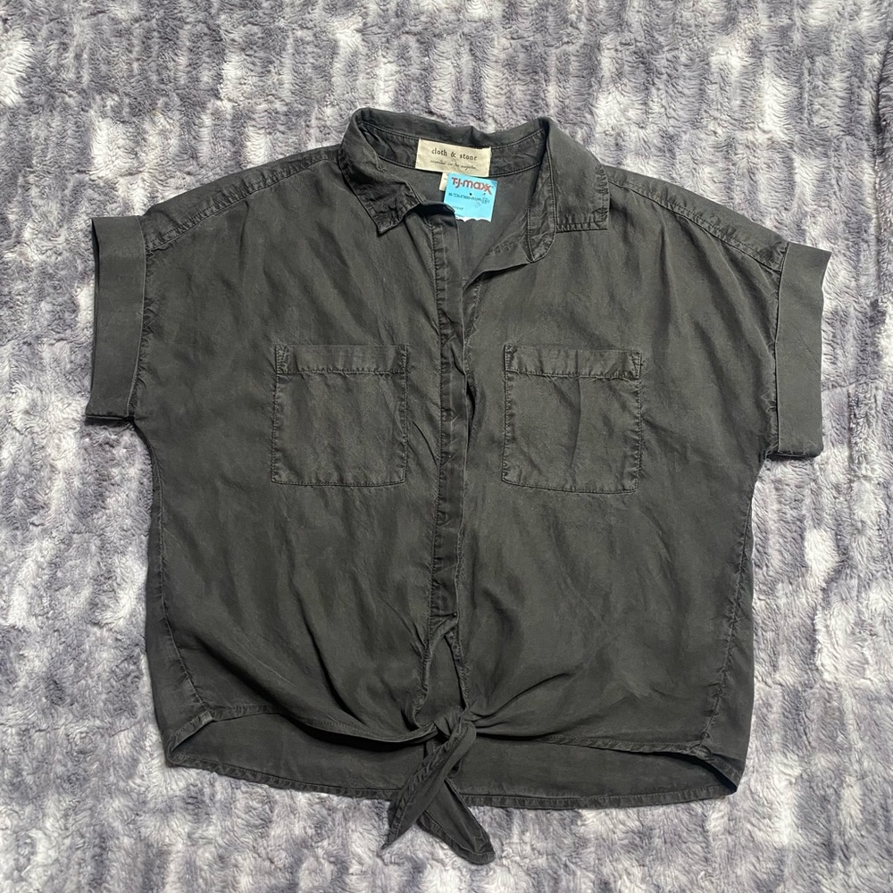 Women button up grey new with tag shirt